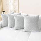CaliTime Throw Pillow Covers Decorative 18 X 18 Inches Pack of 4 Cozy Chenille by CaliTime