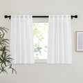 NICETOWN White Semi Sheer Linen Kitchen Curtains 36 inch Length, Rod Pocket & by NICETOWN