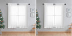 OWENIE Sheer White Curtains Living Room 54 inches Long, Rod Pocket Curtain by OWENIE