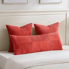 Fancy Homi 2 Packs Red Big Decorative Throw Pillow Covers 24x24 Inch - Image 5