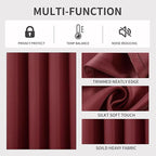 Joydeco Burgundy Red Custom Solid Single Blackout Curtain - Image 4
