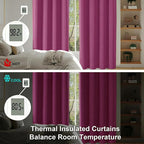 Simplebrand Ava Hot Pink Short 36 Inches Blackout Curtain 2 Panels Set - Image 6