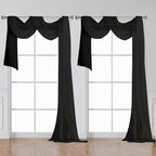 OWENIE Black Sheer Curtains 144 inch Extra Long, Elegant and Airy Drapes by OWENIE