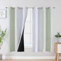 Estelar Textiler Sage and Greyish White Blackout Curtains & Drapes by ESTELARTEXTILER