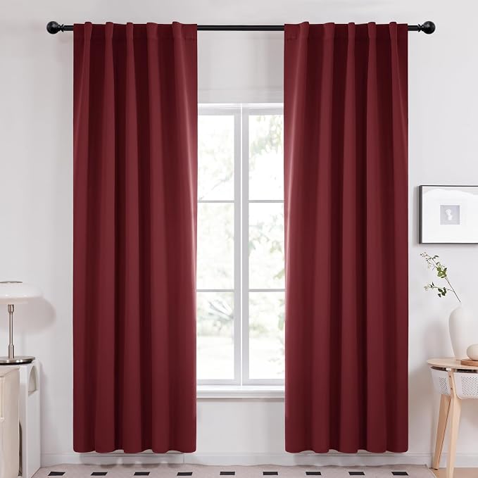 Deconovo Blackout Curtains, Thermal Insulated, W42 x L84 2 Panels, Back Tab by Deconovo