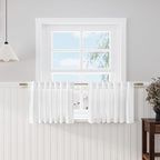 Nanspring Linen Textured White Curtains Window Toppers Valances Semi Sheer by Nanspring