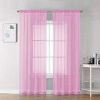 Chyhomenyc Pink Sheer Curtains 78 Inches Long 2 Panels Set by Chyhomenyc