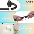 TVWOO Black Wrap Around Curtain Rods:5/8" Small Blackout Adjustable Window - Image 9