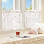 jinchan Valance Curtains for Windows 16 Inch Colorful Mini Pom-Pom Country - Image 3