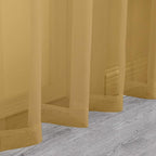 Chyhomenyc Extra Long Gold Sheer Curtains 108 Inches Long 2 Panels, Light - Image 8