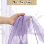 Lecloud Light Purple Sheer Curtains 84 Inches Long 2 Panels, Double Rod Pocket - Image 8