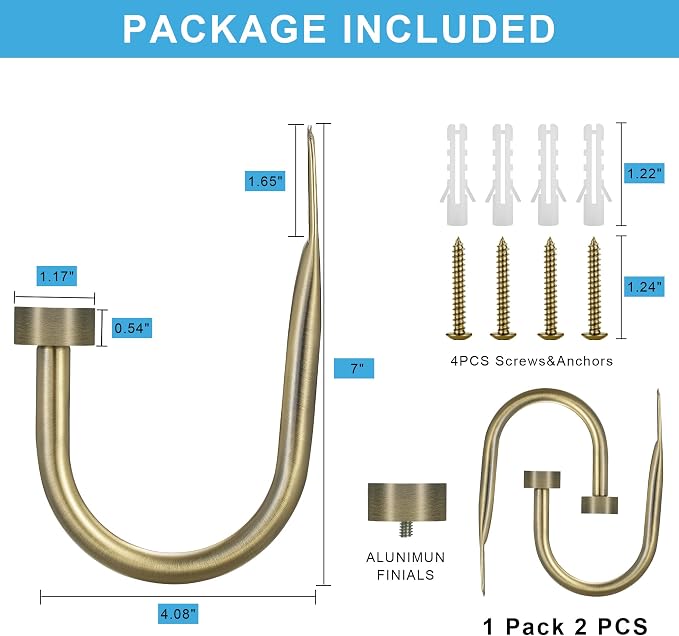 Premium Curtain Holdback, Quality Metal Decorative Curtain Holdbacks - Image 3