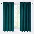 NICETOWN Teal Blackout Cafe Faux Silk Curtains by NICETOWN