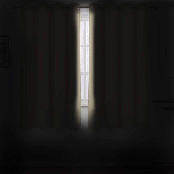 LEMOMO Beige Blackout Curtains 66 x 63 Inch Length/Set of 2 Curtain - Image 3