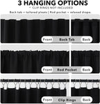 Deconovo Blackout Curtains, Thermal Insulated, W70 x L63 2 Panels, Back Tab - Image 2