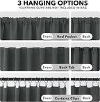 Deconovo Long Blackout Patio Door Curtains Back Tab and Rod Pocket Thermal - Image 2