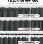 Deconovo Blackout Curtains, Thermal Insulated, W42 x L84 2 Panels, Back Tab - Image 2