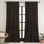 RYB HOME Brown Blackout Curtains 96 inches Long Velvet, Room Darkening Thermal by RYBHOME