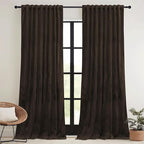 RYB HOME Brown Velvet Curtains 102 inches - Image 2