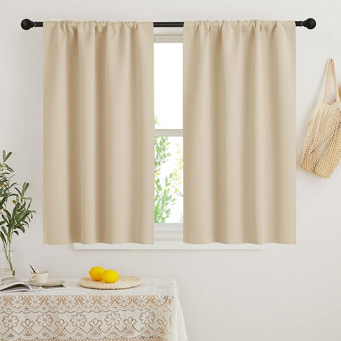 RYB HOME Short Curtains for Bedroom, Room Darkening Insulated Summer Heat Light by RYBHOME