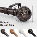 Bronze Curtain Rod, Heavy Duty 1 Inch Decorative Curtain Rods - Image 7