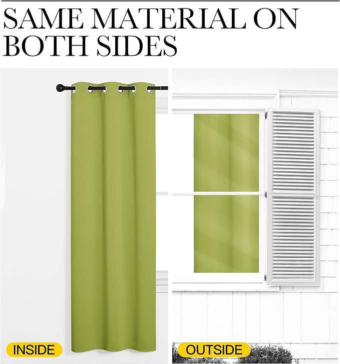 NICETOWN Fresh Green Blackout Curtains 96 inches Length - Image 5