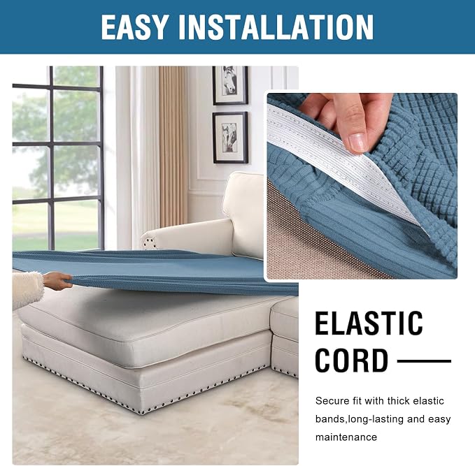 H.VERSAILTEX Super Stretch Individual Chaise Cover Sectional Couch Covers - Image 5