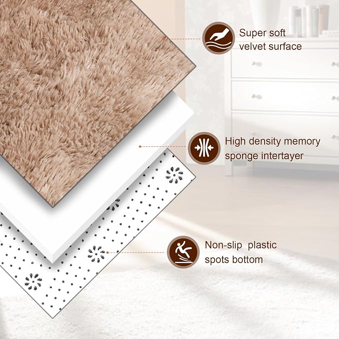 TWINNIS Super Soft Shaggy Rugs Fluffy Carpets, 8x10 Feet, Indoor Modern Plush - Image 2
