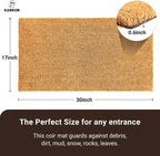 KANKUN Coco Coir Door Mat with Heavy Duty Backing, Welcome Doormat, Doormat - Image 3