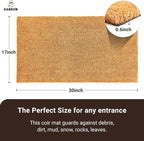 KANKUN Coco Coir Door Mat with Heavy Duty Backing, Welcome Doormat, Doormat - Image 3