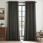 Topfinel Extra Long Grey Linen Blackout Curtains 120 inches Long Thermal by Topfinel