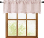 OWENIE Blush Pink Valances for Windows 1 Pcs, Light Filtering Textured by OWENIE