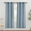NICETOWN Stone Blue Thick Linen Curtains 72" Length, Grommet Privacy Window by NICETOWN