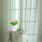 OVZME Sage Green Sheer Curtains 72 Inches Long 2 Panels Set, Light Filtering - Image 6