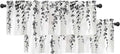 Watercolor Grey Leaves Window Valance by debraleye