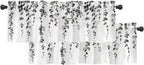 Watercolor Grey Leaves Window Valance by debraleye