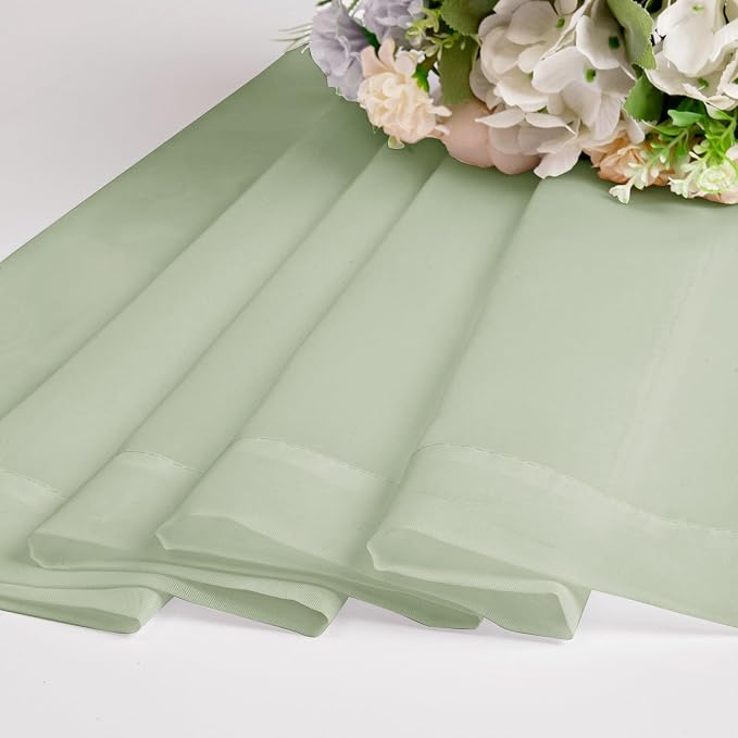 OWENIE Sheer Curtains 63 inch Length 2 Panels Set, Rod Pocket Voile Fimly Sheer - Image 5