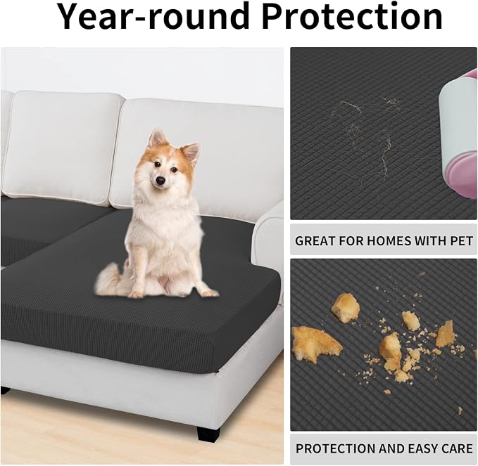 Easy-Going Stretch 4 Pieces Couch Cushion Covers - Image 3