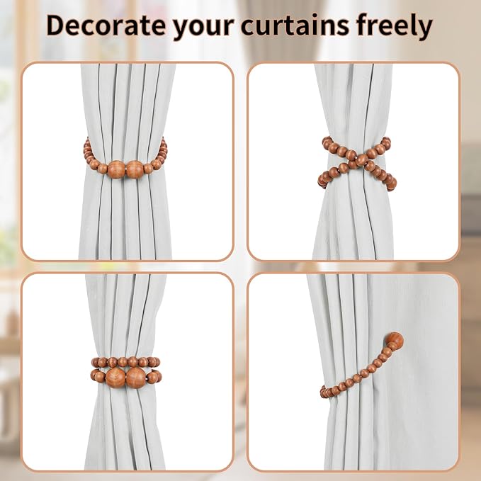 Magnetic Curtain Tiebacks, 6 Pack Curtain Holdbacks - Image 4