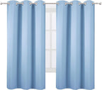 LEMOMO Sky Blue Thermal Blackout Curtains/38 x 63 Inch/Set of 2 Panels Room - Image 2