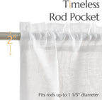 jinchan Sheer Valance Curtain Linen Textured Valance - Image 7