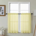 Gwine Light Yellow Sheer Kitchen Curtains 36 Inch Length by Gwine