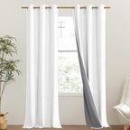 NICETOWN 100% Absolutely Blackout Linen Curtains - Image 2