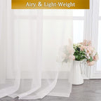 Aiyufeng Ivory Sheer Curtains for Living Room 45 inch Length 2 Panels Set - Image 6