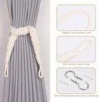 NICEEC 4 Pack Natural Cotton Rope Curtain Tiebacks Elegant Boho Style - Image 2