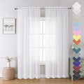 Lecloud White Sheer Curtains 84 Inch Length 2 Panels Set, Airy Voile Window by Lecloud