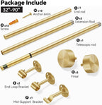 YaFex Heavy Duty Curtain Rods 32-90 Inch, 1 Inch Adjustable Gold Curtain Rod - Image 7
