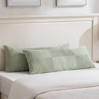Fancy Homi Set of 2 Sage Green Boho Long Lumbar Body Decorative Throw Pillow by Fancy+Homi