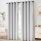 Yakamok Greyish White Curtains for Bedroom, Grommet Thermal Insulated Room - Image 9