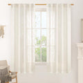 LAMIT Cream Linen Curtains 63 Inch by LAMIT